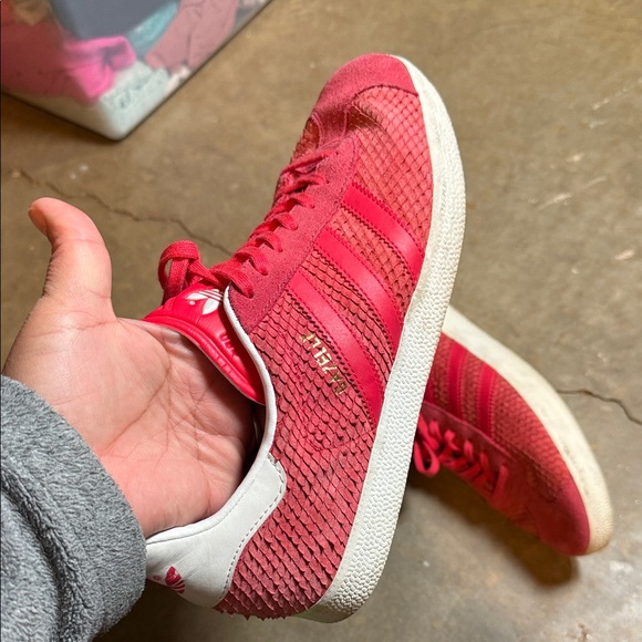 Adidas Vibrant Red Textured Sneakers - Picture 4 of 14